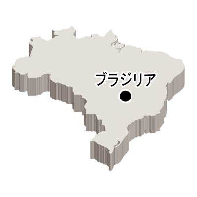 ブラジル連邦共和国無料フリーイラスト｜首都名・立体(白)